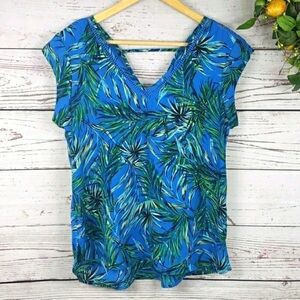 OPHELIA ROE Short Sleeve Tropical Top Size M